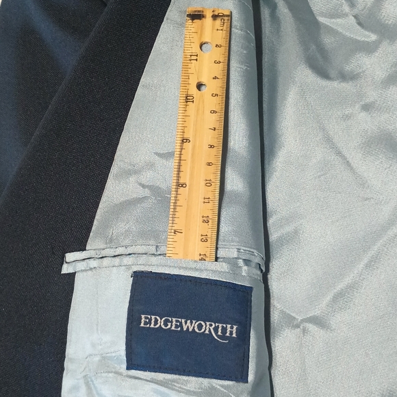 Vintage Edgeworth Mens 40L Blue Bronze Button Blazer Sport Coat Suit Jacket EUC! - Picture 3 of 11